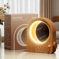 Mondlampe Lichtwecker Nachtlicht Naturklänge Walnussoptik