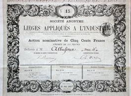 SA des Liéges Appliqués à L'Industrie, Paris - 1872