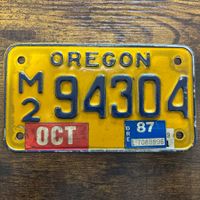 🇺🇸 U.S. Motorradnummer, Oregon M2 94304 - (18x10cm)