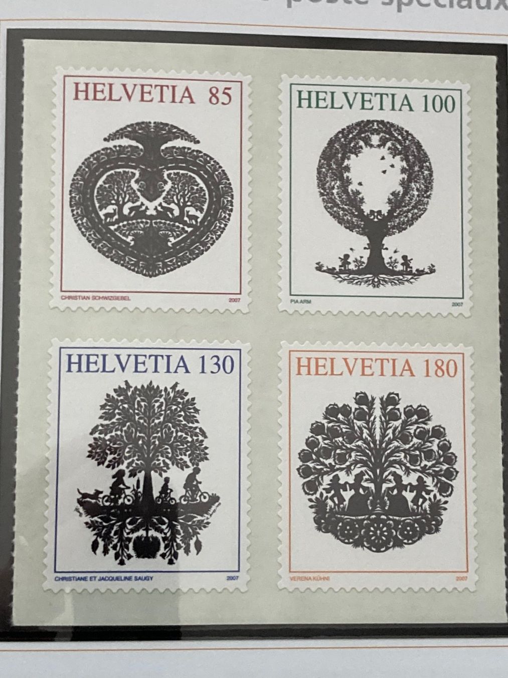 Tous les timbres: Schweiz 2007 Satz Scherenschnitte postfrisch Trägerfolie – Neuf (Voir description) à Liestal par schnueps