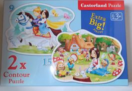 2x Kinderpuzzle: Schneewittchen & Prinzessin