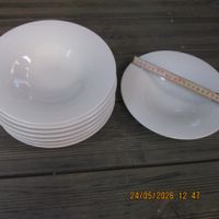 8 Suppenteller/Pastateller, weiss, Durchmesser 22 cm