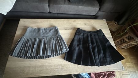 2er Set Faltenröcke Mango & H&M Schwarz Grau Gr. 36