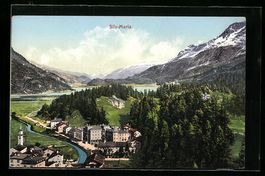 AK Sils-Maria, Ortsansicht mit Bergen