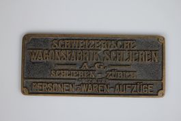 Altes Fabrikschild Waggonfabrik Schlieren Zürich