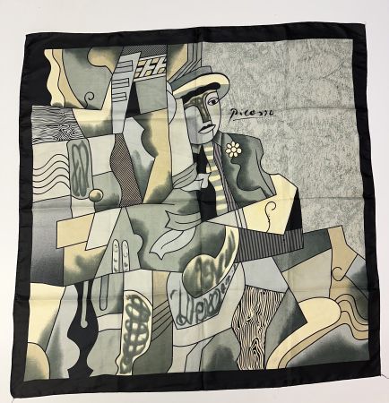 Foulard 89 x 89cm Seidentuch getragen ungereinigt Picasso
