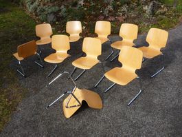 10 Stühle Freischwinger Stapelstühle Seminarstühle stapelbar