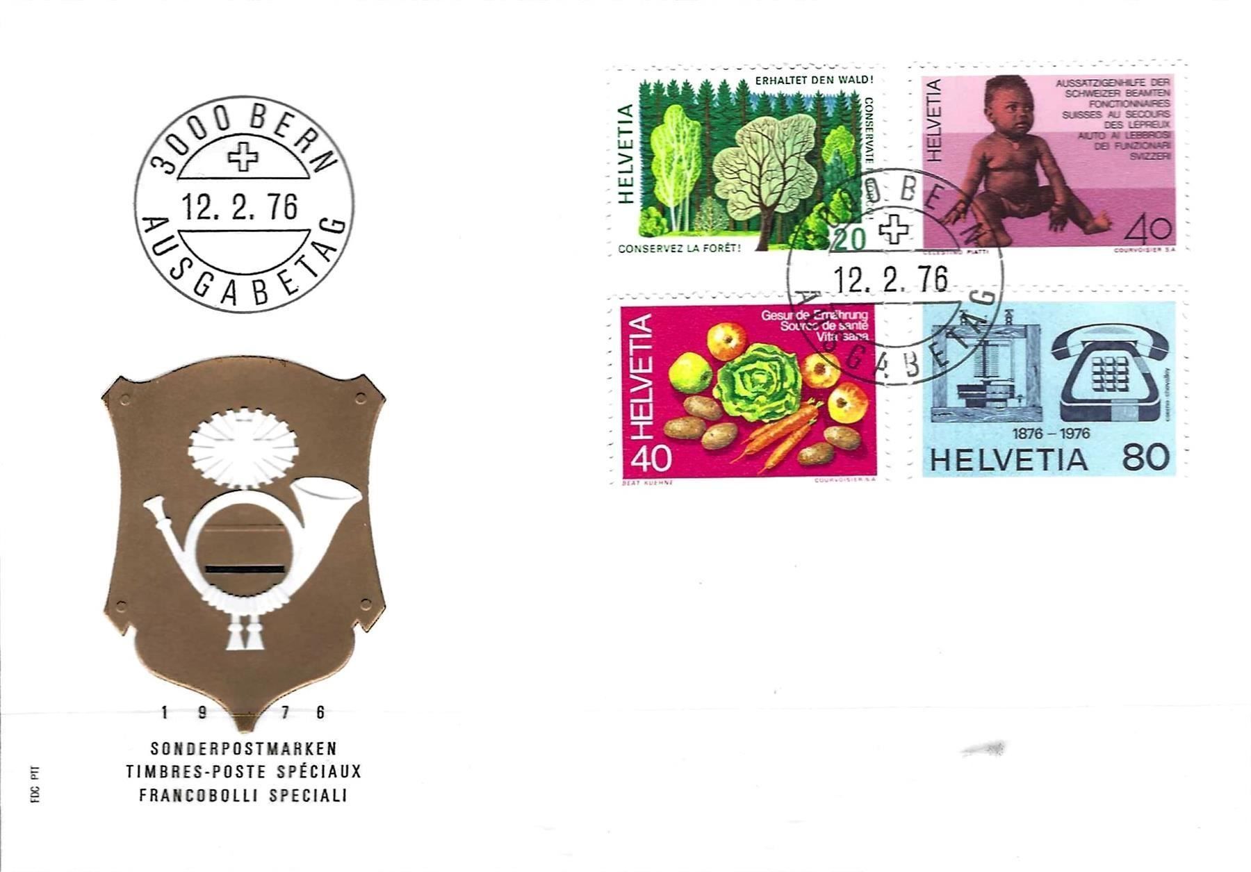 Tutti i francobolli: CH  FDC Satz 1976 – Usato da Koblenz venduto da Markenhimmel
