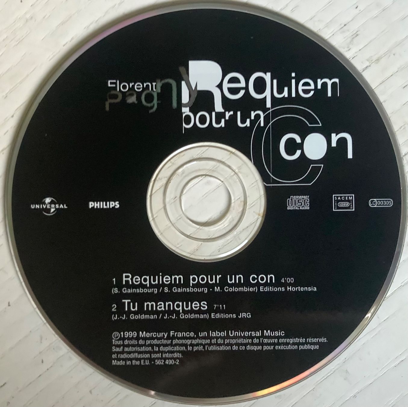 CDs: FLORENT PAGNY - REQUIEM POUR UN CON – Gebraucht aus Poliez-Pittet von Newtown-Records 2