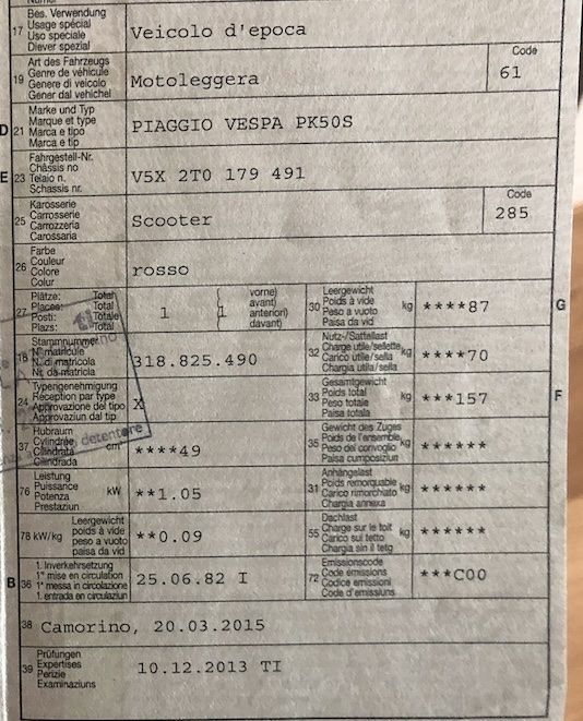 Vespa Scooters: Vespa PK 50S 1982 – Gebraucht aus Mezzovico von  6