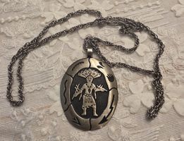Vintage Nickel Silver Bell Kette mit Indianermotiv!