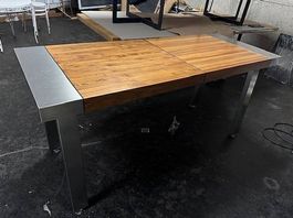 bulthaup Arbeitstisch / Küchentisch  Edelstahl & Massivholz