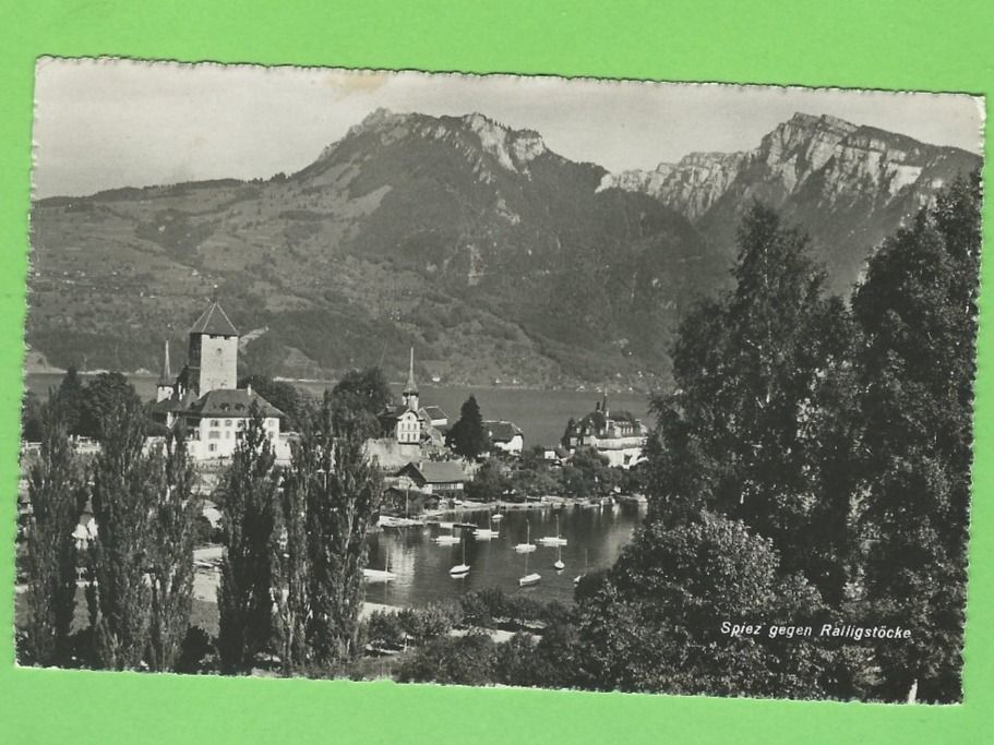 Ansichtskarten: Spiez gegen Ralligstöcke – Gebraucht aus Zürich von t24_de