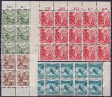 1948, Nr.285+286+288+289 Bogenteile ** Kat: 190.-