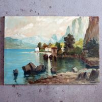 Prächtige Uferlandschaft / Gemälde / Berge / See