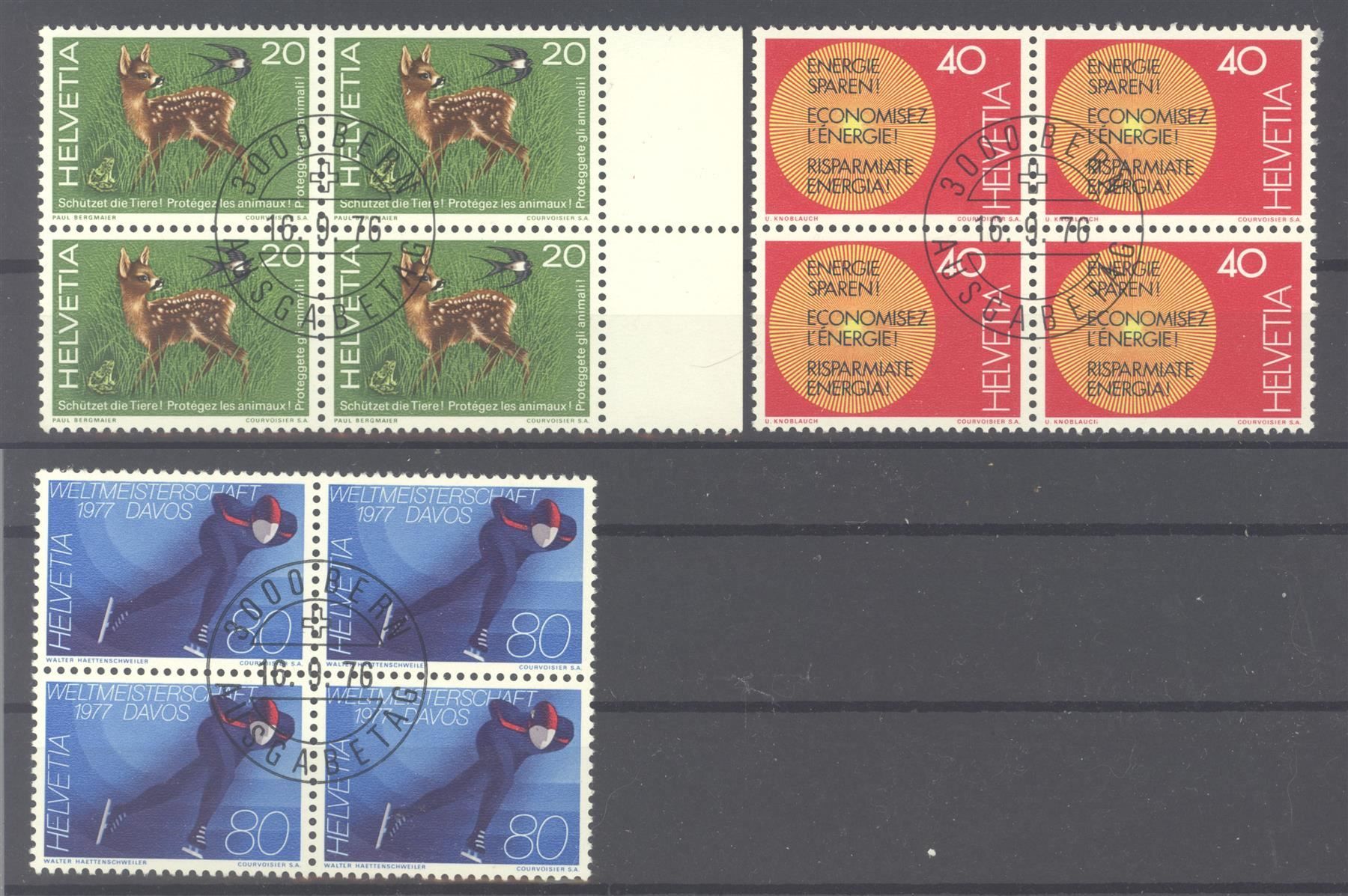 Tutti i francobolli: 1976, Sonderpostmarken, Viererblöcke, ET – Usato da Willisau venduto da Vollstempel