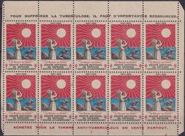 1927+1928, Vignetten-Block: "LE BAISER AU SOLEIL 10er-Block!