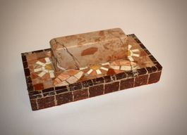 BRIEFBESCHWERER. MARMOR MOSAIK. 19./20. JAHRH.