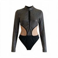 Shein Bodysuit glitzernd schwarz Grösse M