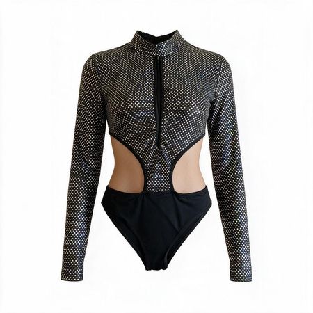 Shein Bodysuit glitzernd schwarz Grösse M
