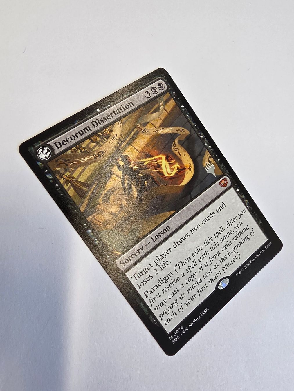 Magic The Gathering Carte collezionabili: MTG -SOS- Karte: Decorum Dissertation - PROMO – Nuovo (secondo la descrizione) da Mörigen venduto da Gadgeteer 1