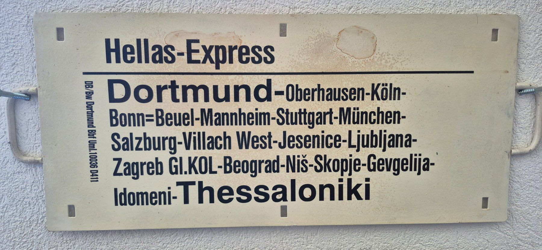 Insegne: Zuglaufschild Hellas-Express – Usato da Bürglen TG venduto da Transeuronacht 1