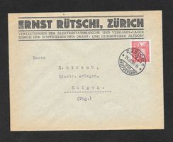 Zürich illustr Brief Ernst Rütschi Elektrizitätsbranche 1936