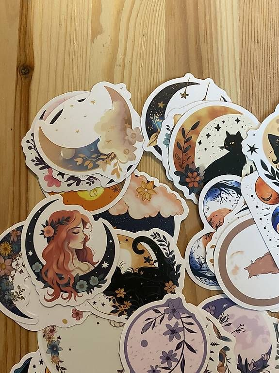 Aufkleber: Stickerset Mond und Katzen – Gebraucht aus Herisau von Flips0463 4