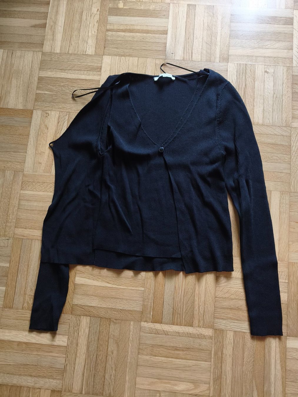 Tom Tailor Top: Oberteil, Schwarz, Strickjacke-Top 2 in 1 – Usato da Bern venduto da Tschu_Tschu 1
