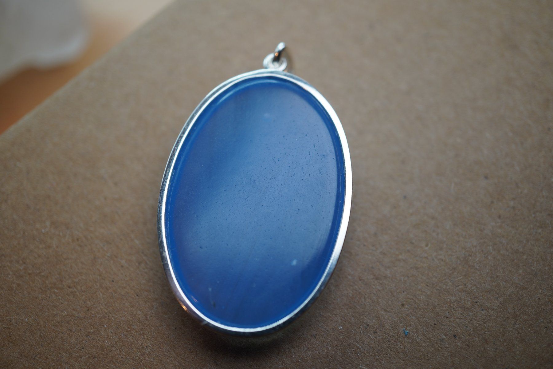 Ciondoli: 925 Silberanhänger- Design "Blauer Chalcedon-Stil 40x25mm – Nuovo e nell'imballaggio originale da Eschenbach venduto da Fengg 2