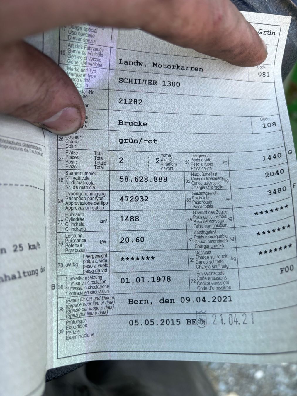 Schilter Traktoren: Transporter Schilter 1300 – Gebraucht aus Hasliberg-Goldern von Zenger36 5