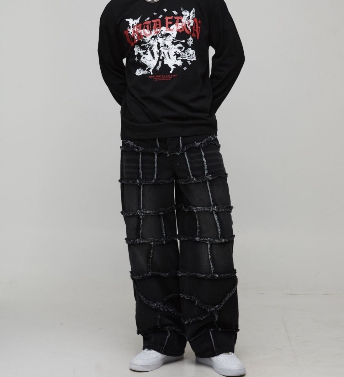 Jeans: Black Patchwork Baggy Jeans – Nuovo e nell'imballaggio originale da Thayngen venduto da Mikelitelio 3