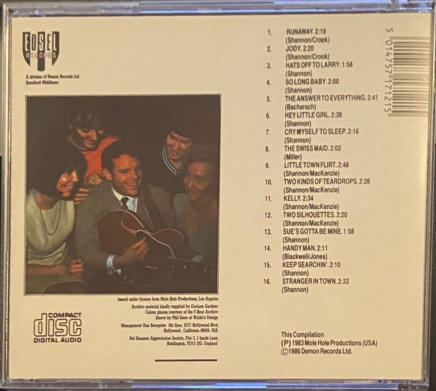 CDs: DEL SHANNON • RUNAWAY HITS CD – D'occasion à Luzern par Lycka 1