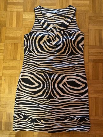 Robe Maddison beige à motif zébré en lin mélangé - taille 38