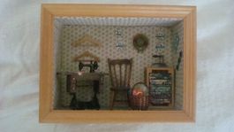 Nähstube in Box Miniatur Dekoration