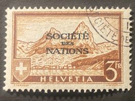 1937: Gebirgslandschaft 3 Fr.mit Aufdruck Nr.56 gest.