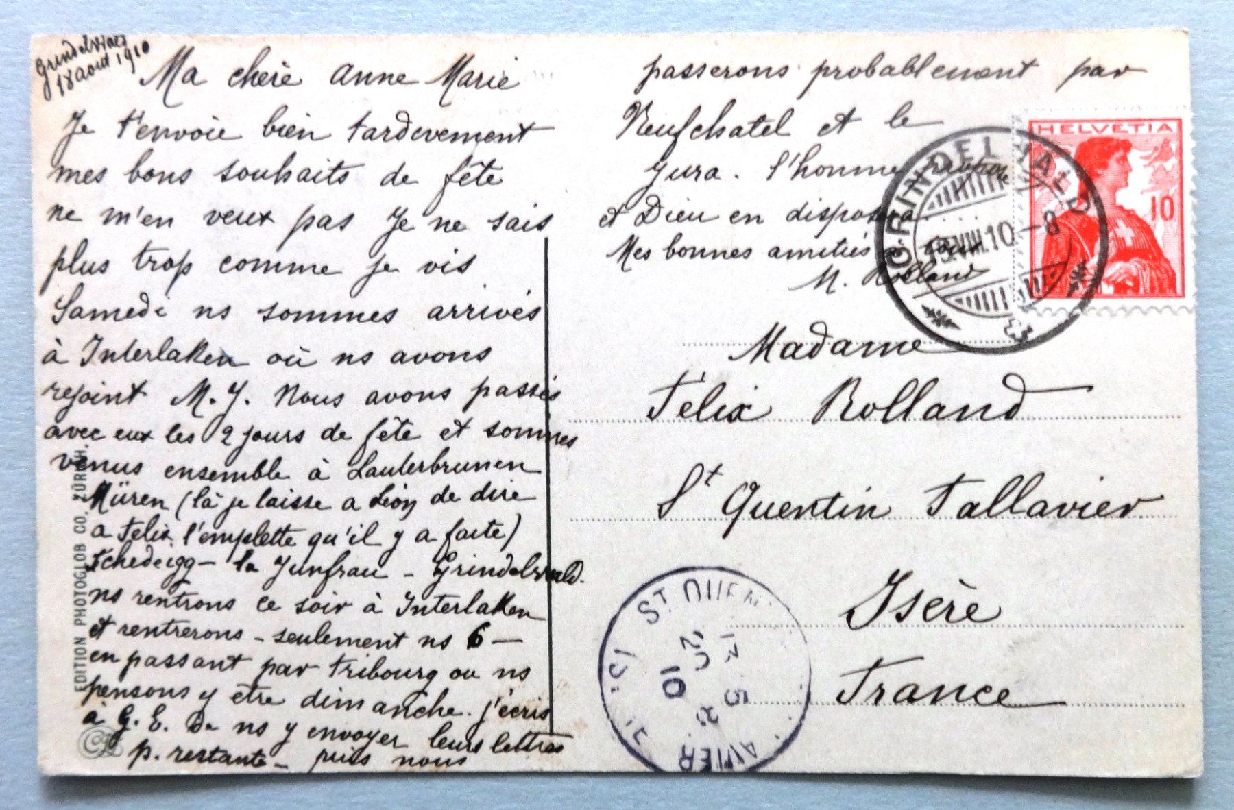 Cartoline postali: Wengernalp (1878 m) – Usato da Fétigny venduto da Billy2miny 1