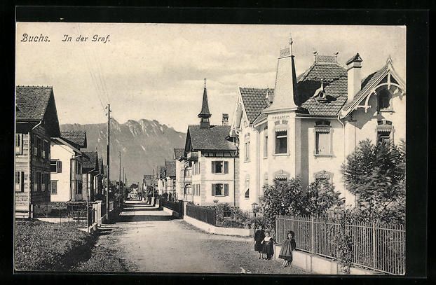 Cartes postales: Buchs, Strasse In der Graf mit Friedheim – D'occasion à Berlin par bartko-reher