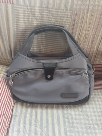 Handtasche grau Stoff neuwertig