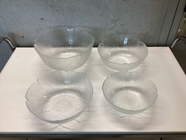 4 Glasschalen in Blattform -Wiitergäh