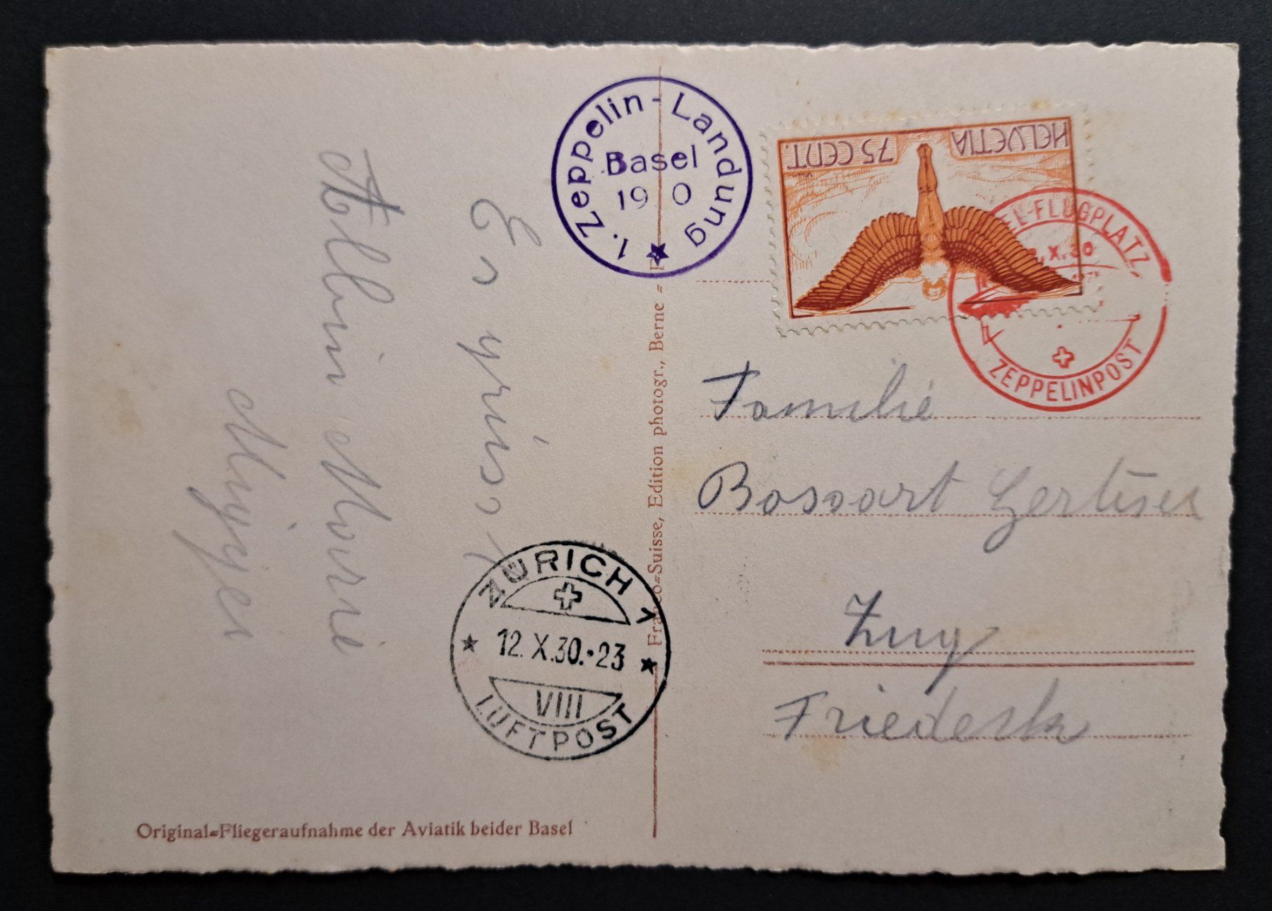 Tutti i francobolli: Lot Flugpost Zeppelin 1929 / 1930 – Usato da Unterägeri venduto da PhilatelieStudiger 2