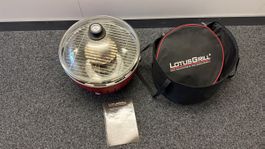 LotusGrill Holzkohle Grill Rot mit Deckel und Tasche!