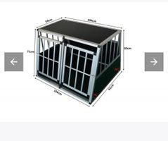 Cage de transport double pour chiens, alu et bois, 104cm