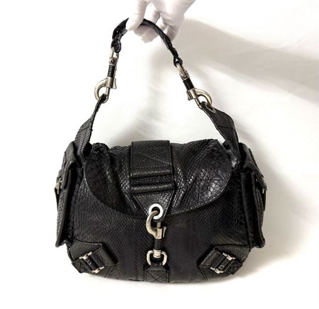 Dior Handtasche Python Leder Schwarz - Top Zustand!