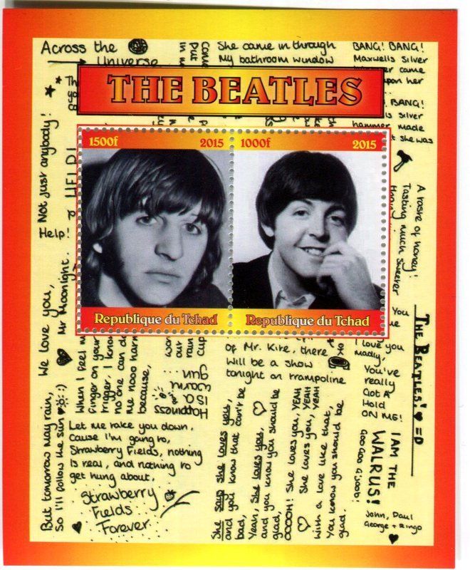 Tutti i francobolli: Block "The Beatles. Paul McCartney & Ringo Starr". Tschad – Nuovo e nell'imballaggio originale da Basel venduto da Butsch5