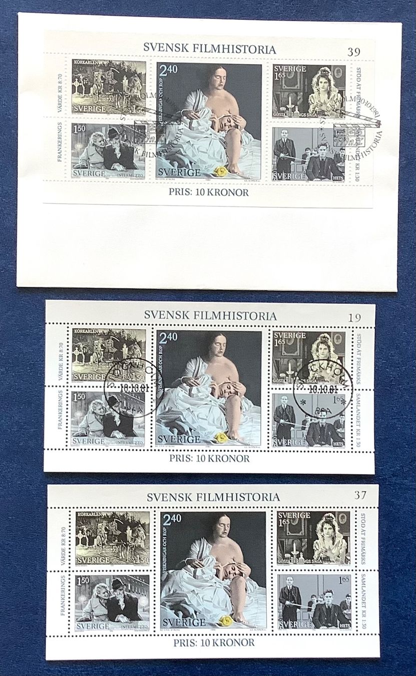 Alle Briefmarken: 1981Schweden FDC +Blocks **+ET - Schwedischen FILMS – Neu (gemäss Beschreibung) aus Liestal von Pep3