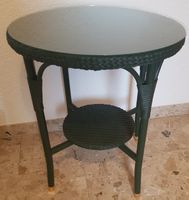 Kleiner grüner runder Accente Rattan Tisch,Beistelltisch
