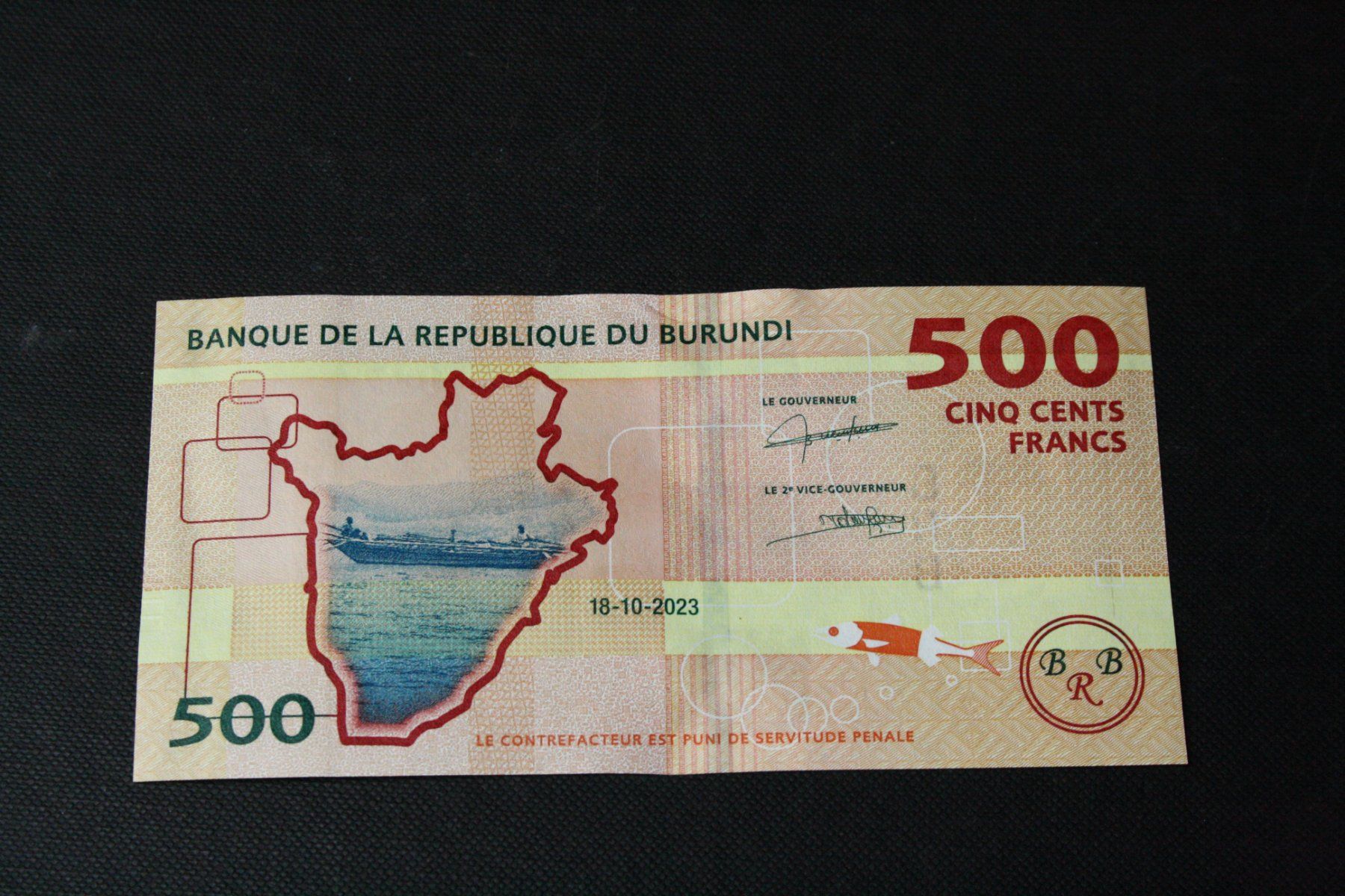 Banknoten: UNC Burundi 500 Francs 2023 – Neu (gemäss Beschreibung) aus Cormondrèche von Hermes.monnaies 1