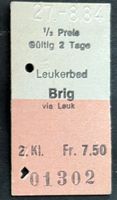 Leukerbad Brig via Leuk /Billett 1984