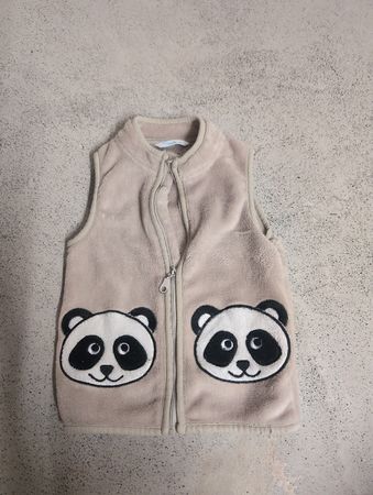 Kinder Fleece Weste mit Panda Applikation, Grösse 86